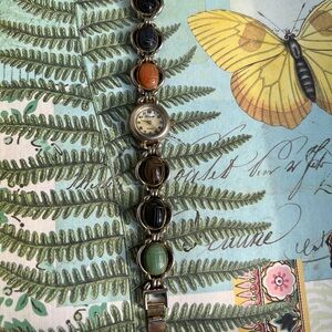 Vintage Lafayette Scarab Gemstone Women's Bracelet Watch